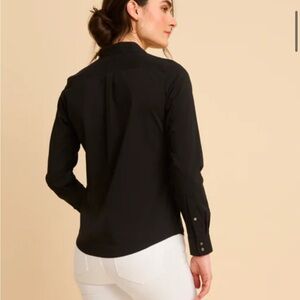 UNTUCKIT For Her Wrinkle-Free Stretch Bella Shirt Long Sleeve Black Size 10
